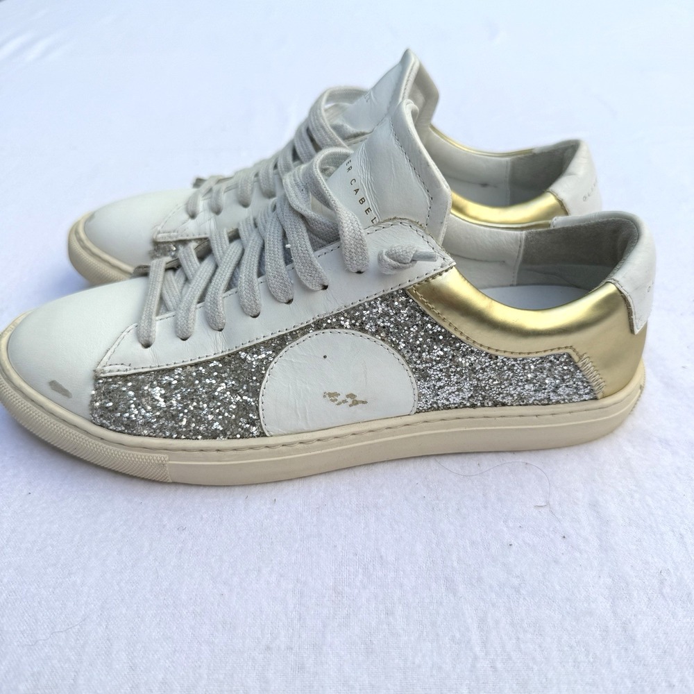 Oliver Cabell Low 1 Bondi Shoes Womens EU 35 US 4.5 Sneakers Gold Silver Glitter